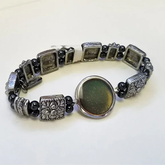 Last one! Pewter stretch BRACELET Sparkle NEW - Picture 2 of 10
